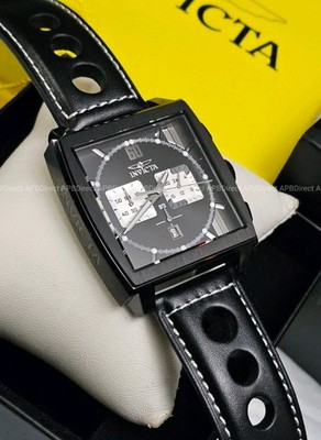 Invicta Racing - S1 Rally Chronograph - Black Leather Strap - Mens Watch 