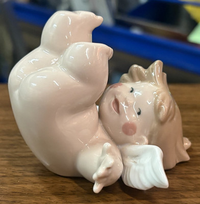 Schöne seltene Nao von Lladro freche Cherubs Roly Porzellan Figur ohne Verpackung SU509