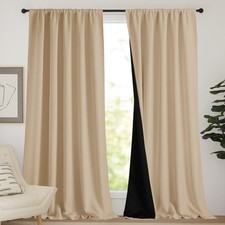 NICETOWN Thermal Blackout Curtains 2 Panels 62x95" Biscotti Beige Rod Pocket