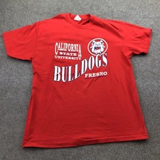 Vintage Fresno State Bulldogs Shirt Mens XL Red NCAA Football Hanes 90s