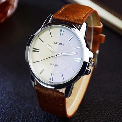 Herrenuhren Top Marke Luxus Blau Glas Uhr Männer Armbanduhr Wasserdicht Leder