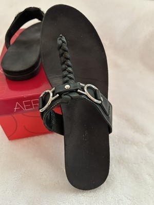Aerosoles sandals for women Black Leather 8.5