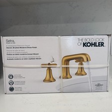 KOHLER Setra 8 in. Double Handle Bathroom Faucet Vibrant Moderne Brushed Brass