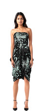 McQ Alexander McQueen Silk Strapless Shattered Glass Cocoon Dress IT 42 /US 6