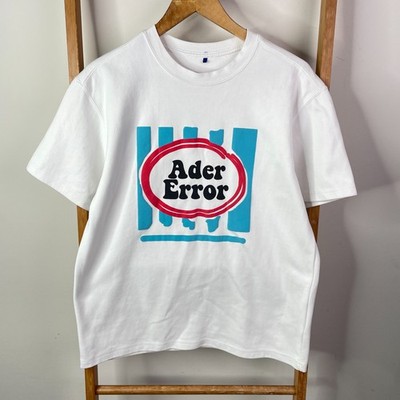Ader Error Shirt Top Womens Free Size White Graphic Print Short Sleeve Crew Neck