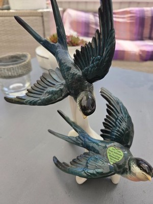 Porzellanvögel, Schwalben?,ENS, gebraucht, leichter Defekt Flügel