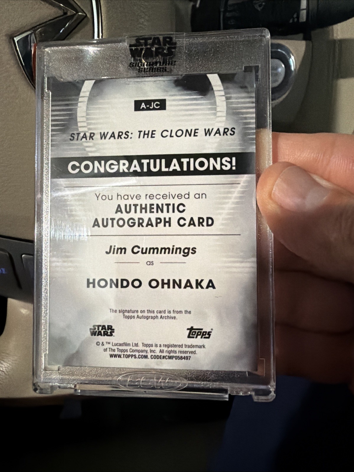 Jim Cummings as Hondo Ohnaka 2023 Topps Star Wars Signature Series Encased Auto! view 2