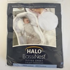 Halo Bassinest 100 Cotton Fitted Sheet for Swivel /Glide Sleeper New White