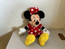 Disney Store "Minnie Mouse" 18" Plush In Red Polka Dot Dress Preowned