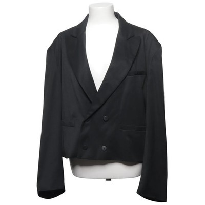 Studio Studio, Blazer, Größe: L, Schwarz, Polyester/Viskose, Nadelstreifen #txT
