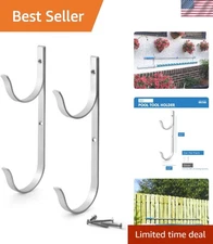 Rust-Resistant 2pc Aluminum Holder Set with 4 Hooks for Garden and Pool Tools