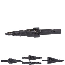 Step Drill Bit HSS Spiral Groove Pagoda Hole Reamer Hex Shank Tool for Metal Blk