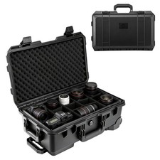 Waterproof Rolling Protective Case,Hard Compact Camera Case With Handle  Wheels