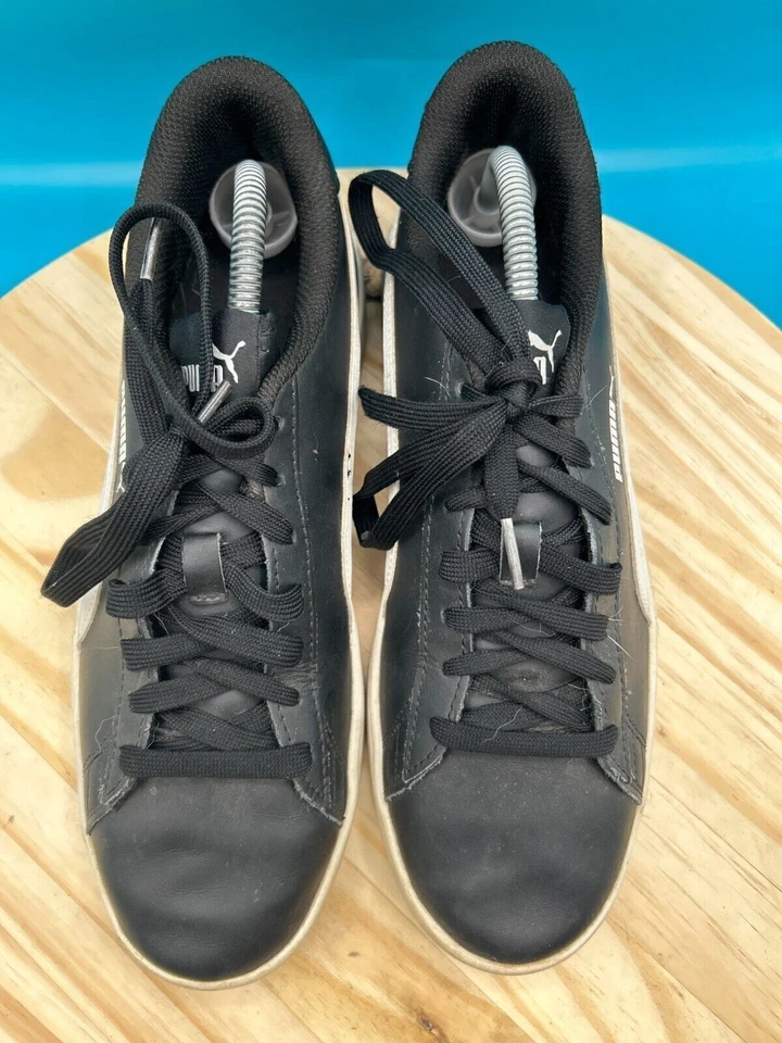 Puma Smash V2 374513-04 Athletic Men's Sz 9 Black Leather Lace Up Sneakers - Image 4 of 4