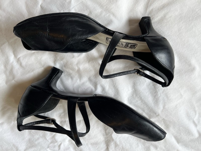Leather Dance Shoes Size 9 Made In Argentina Women's Black