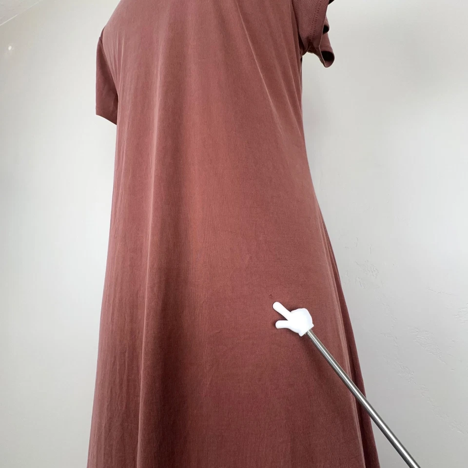 Urban Outfitters Dress Women XL Brown Knit Button Front Ribbed Stretch - Image 3 of 4