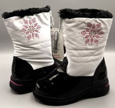 Totes Kids Tracy Cold Weather Boots White Black Size 8 M New