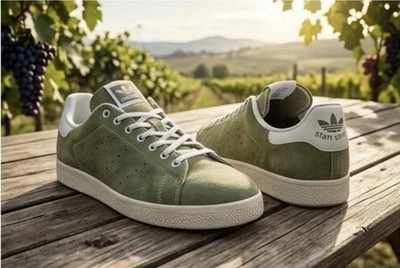 adidas Originals Stan Smith Silver Birch Green Hairy Suede Men's Shoes - Size 7
