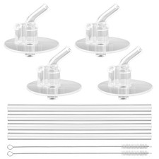 4pcs Clear Straws for Thermos Funtainer 12 oz Bottles, Water Bottle Lid Parts...