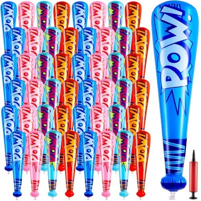 WILLBOND 17'' Inflatable Baseball Bat Bulk Party Favors Decorations - 48 Pack