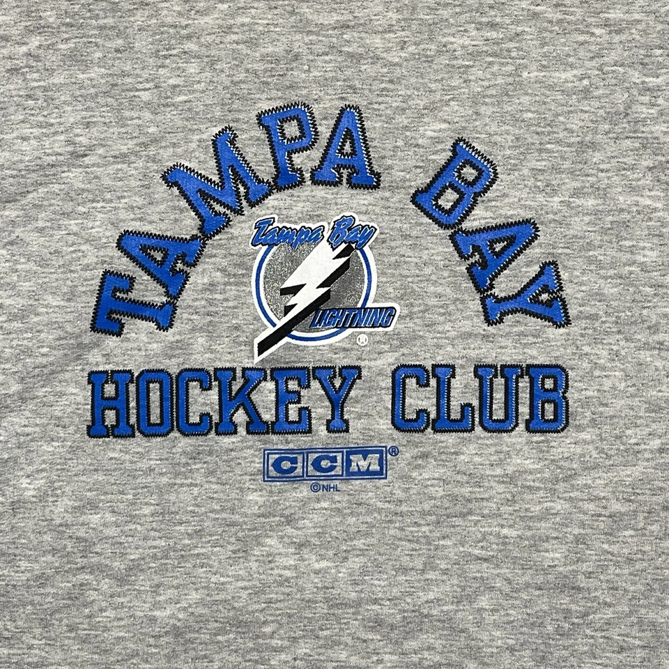 Suéter gris para mujer Tampa Bay Lightning CCM de colección NHL hockey Foto 2 de 4