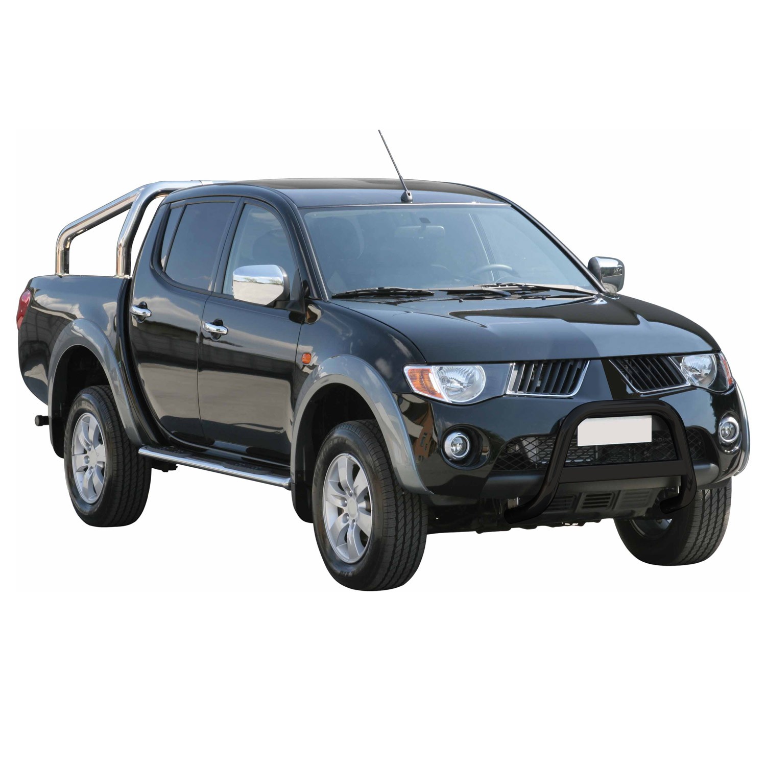 Pare-buffle Mitsubishi L200 2006-2009 Anti-Choc en Acier Noir 63 mm