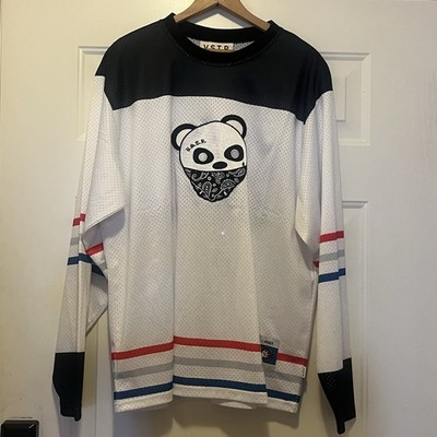 NWT VSTR Hockey Jersey Mens L Long Sleeve Mesh Panda Graphic Bones Thugs Hugs