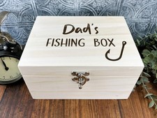 Fishing Tackle Storage Box Luxury Personalised Wooden Box Gift Retirement Gift