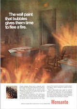 Monsanto Vintage Magazine Ad Fire Resistant Paint Classroom 1969