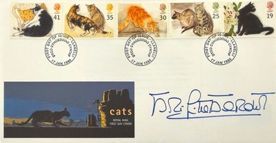 Brigitte Bardot, französische Schauspielerin, handsignierter Ersttagsbrief ''Katzen'' (FDC) & COA