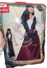 NWOT Smiffy  s Deluxe Pirate Buc Beauty Costume Adult Sz Lg Dress, Belt, Bandana