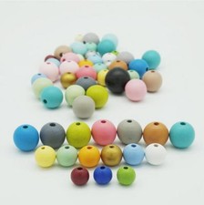 100X 12mm Holz Perlen lose Perlen Schmuck machen Perlen Schnuller Clip machen