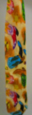 Carter & Holmes Tie, Yellow with Colorful Cowboy Boots, Sheriff's Star, & Cactus