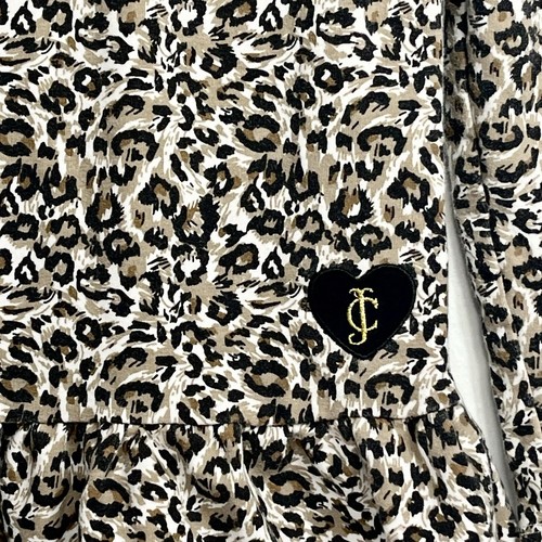 Juicy Couture Girl’s Dress Size 5 Leopard Print Brown Black Collar Knit - Picture 2 of 7