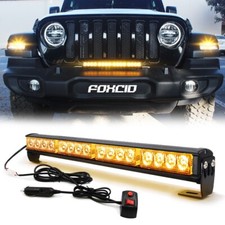 Rooftop Flash Led Emergency Strobe Light Bar Warning Traffic Advisor Amber White