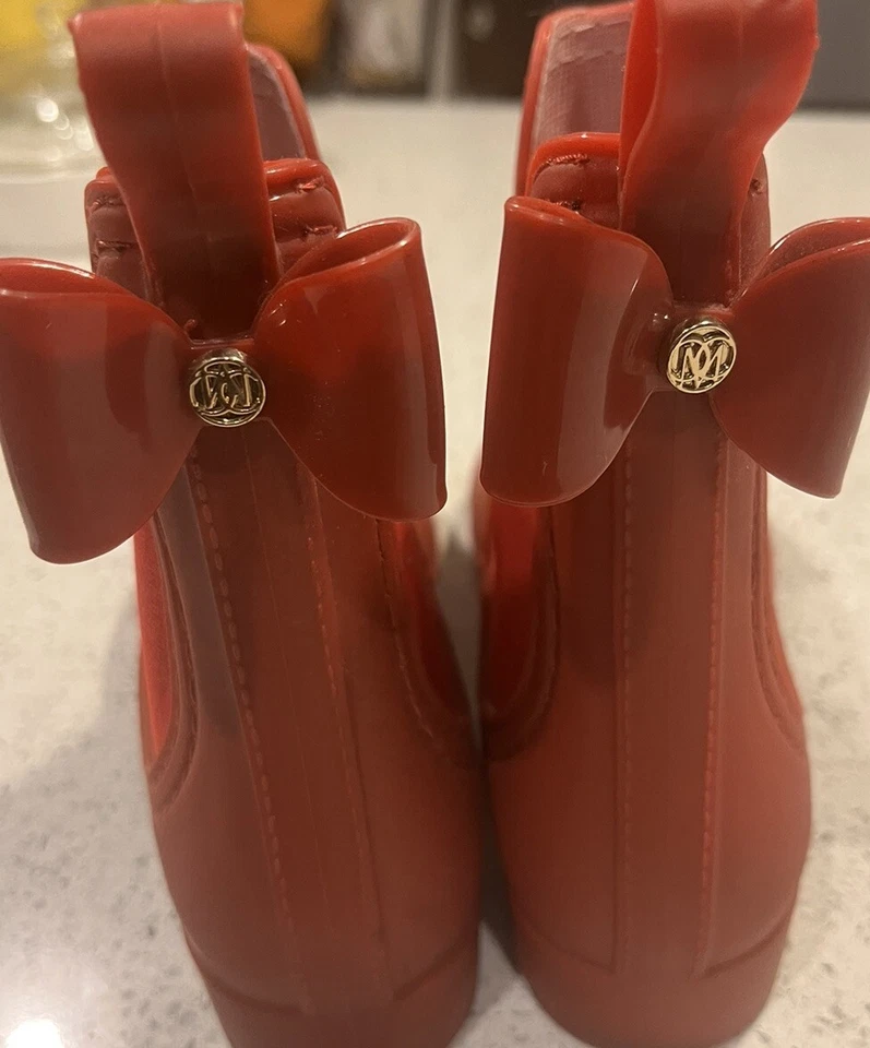 Botas de Lluvia Chelsea Catherine Malandrino Briellie Bow Rojo Talla 9 Foto 4 de 4