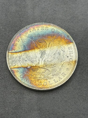 1887-P BU Morgan Silver Dollar Beautiful Vibrant Rainbow Toning - Imagen 3 de 4