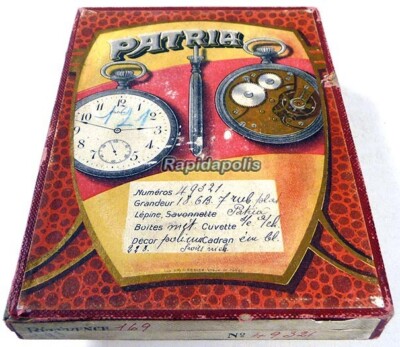 Striking Antique PATRIA Swiss Luxury Watch Parts Box Lepine et Savonette