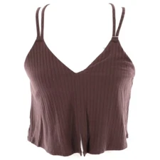 Aerie Crop Top Womens L Brown Boho Resort Wear Beachy Cruise Vacation Casual NWT