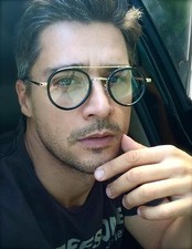 50's Vintage Retro Round Oval Circle Metal Frame Clear Lenses Eyeglasses Glasses