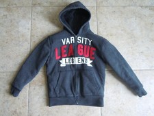 THE CHILDREN'S PLACE boys hoodie size 7-8 sherpa lined gray warm Varsity League