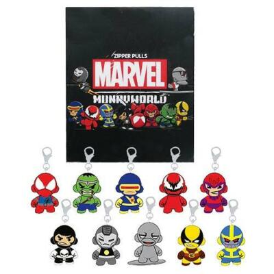 KIDROBOT MARVEL ZIPPER PULLS MUNNYWORLD BOX 20 PCS DISPLAY NEW
