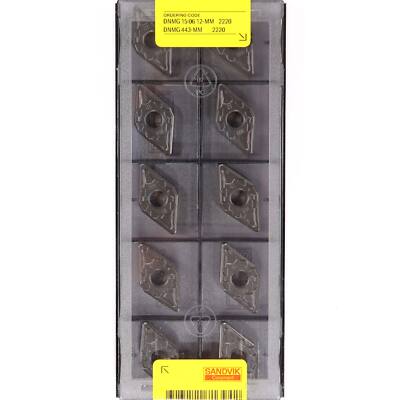 10 SANDVIK DNMG 150612-MM - Grade 2220 CNC Drehmaschine beschichtete Hartmetall Wendeplatten