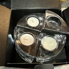 Orrefors Quartet Ljuslykta Votive Candle Holder by Helene Krantz Sweden Set of 4