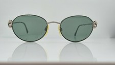 Vintage 1017 Silver Gray Metal Oval Sunglasses FRAMES ONLY Italy