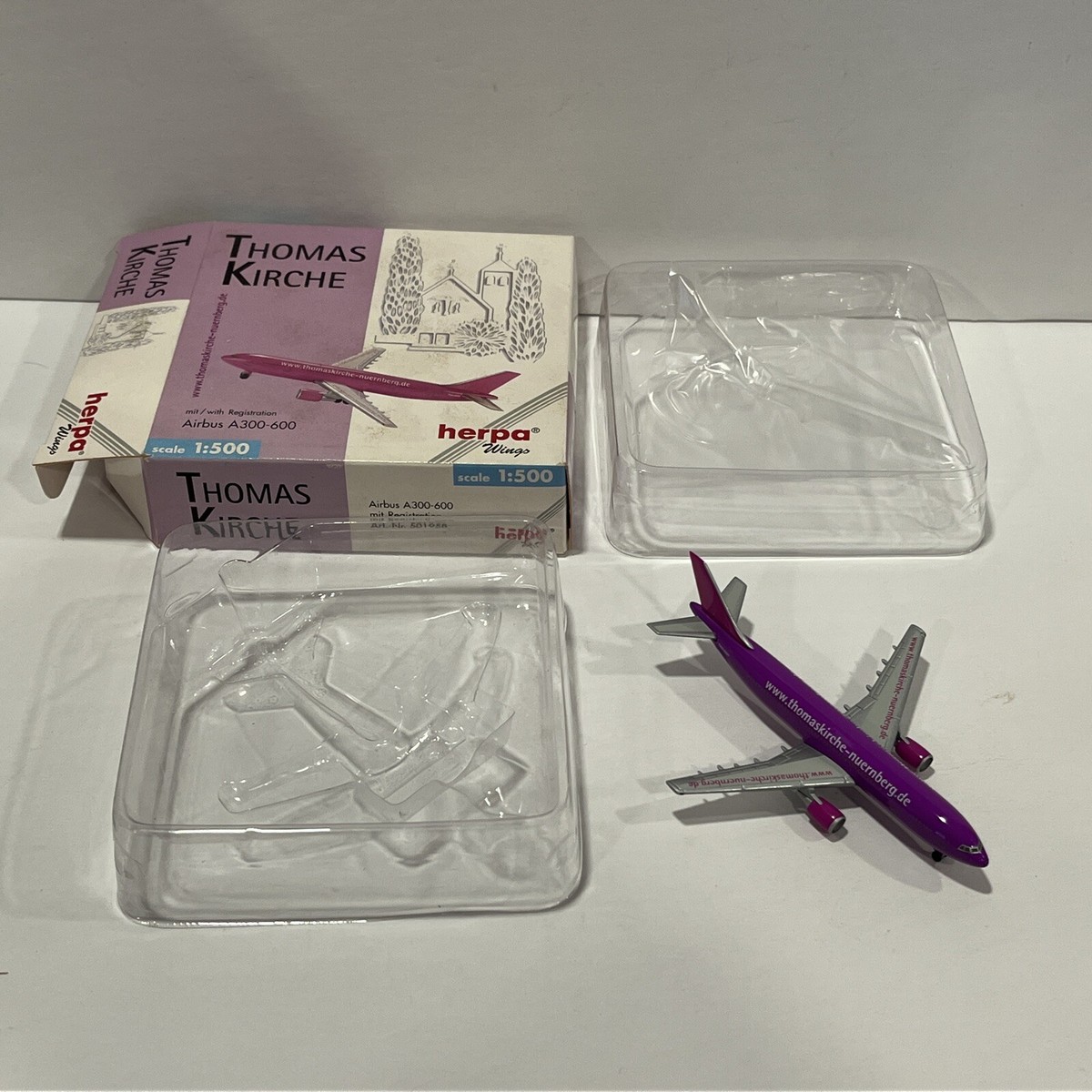 1:500 Herpa Thomas Kirche Airlines Airbus A300 Wings Airport Scale