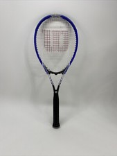 Wilson Tour Slam Tennis Racket Blue 4 1/2 Stop Shock Pads W/ Power Strings