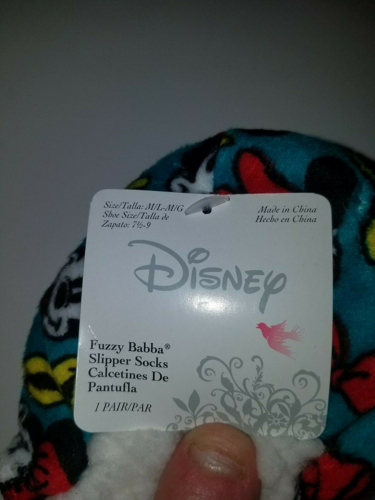 Disney minnie mouse fuzzy babba womens slipper socks size M L 7.5 to 9 ...