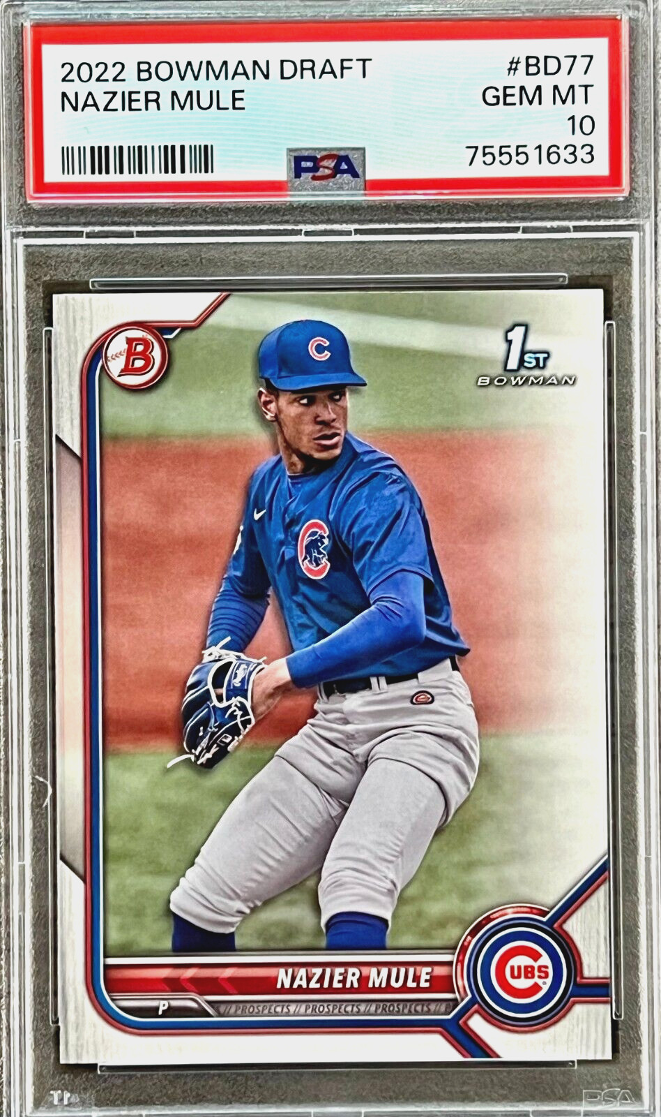 2022 Bowman Draft Nazier Mule #BD77 (ROOKIE) PSA 10 GEM MINT (RARE Population 1)