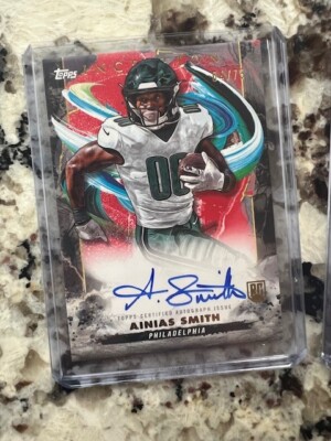 Nfl Inception 2024 TOPPS NFL INCEPTION AUTO ROOKIE RED CARD /75 EAGLES AINIAS SMITH # ...